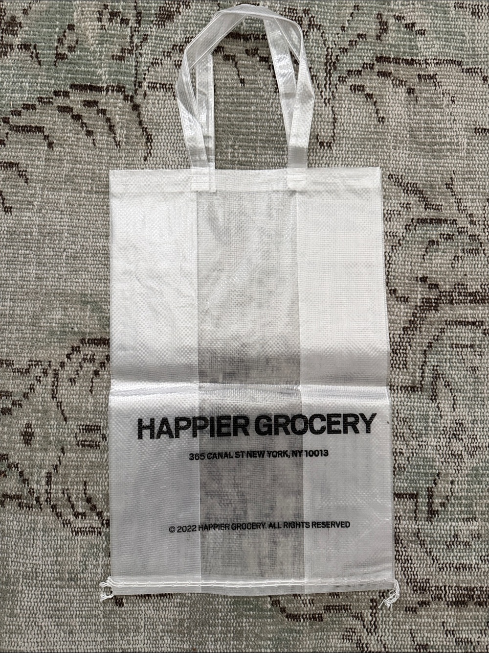 Happier Grocery Black Logo Plastic Tote